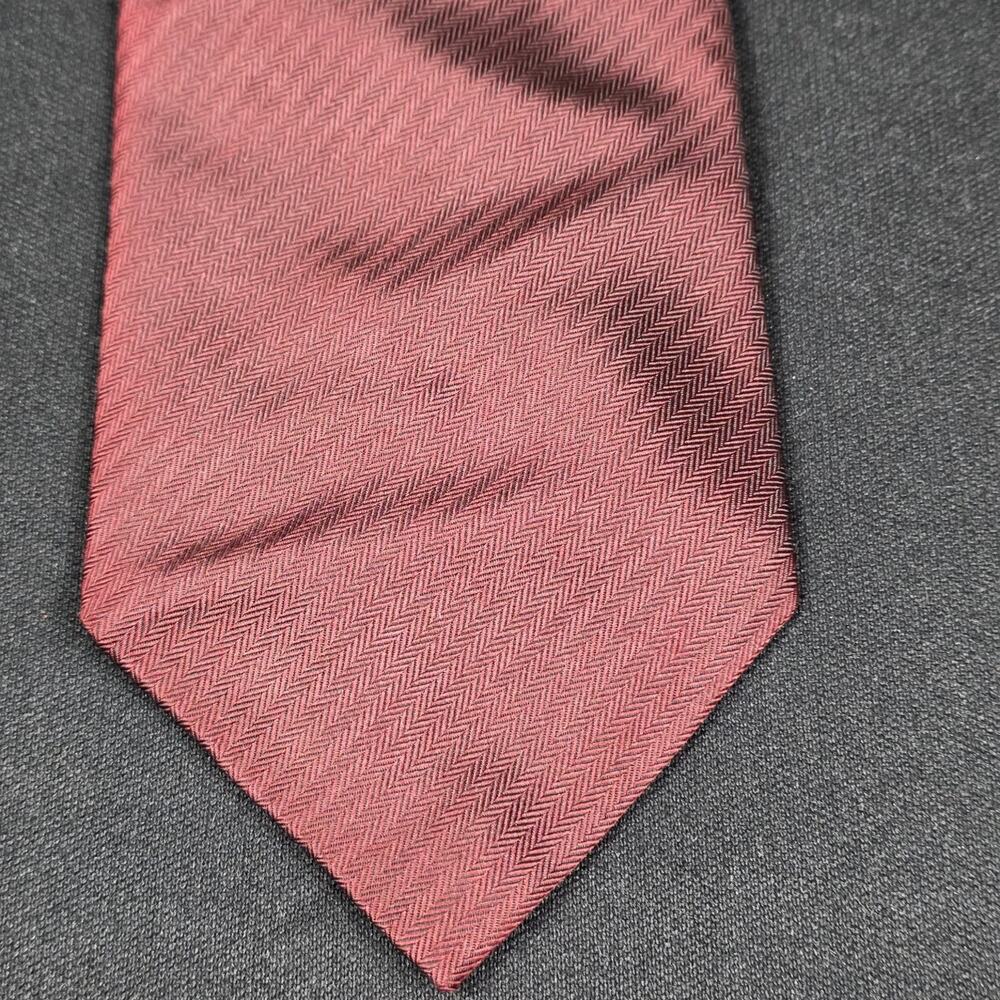 Regis Men's Burgundy 100% Silk Herringbone Classic Necktie Italy